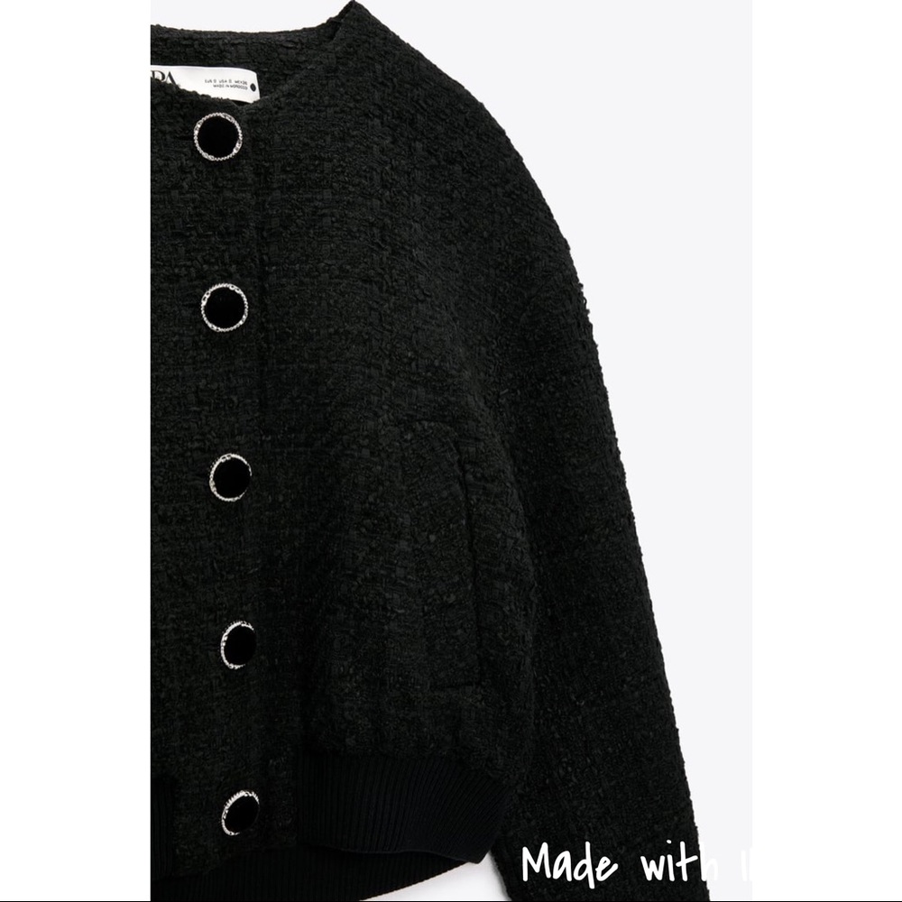 Zara Textured Button Bomber - image 3